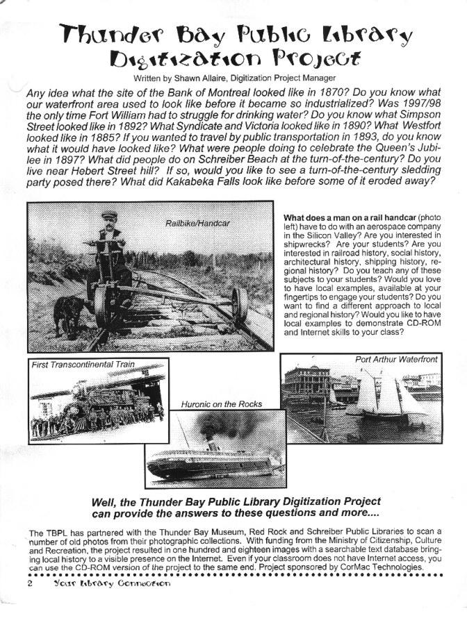 TBPL Digitization Project Information Sheet page 1